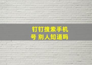 钉钉搜索手机号 别人知道吗